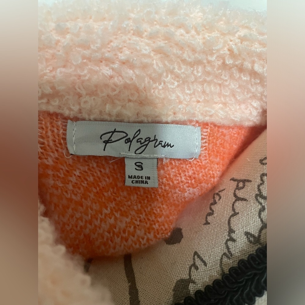 Polagram Orange and Cream Sweater - Picture 2 of 9